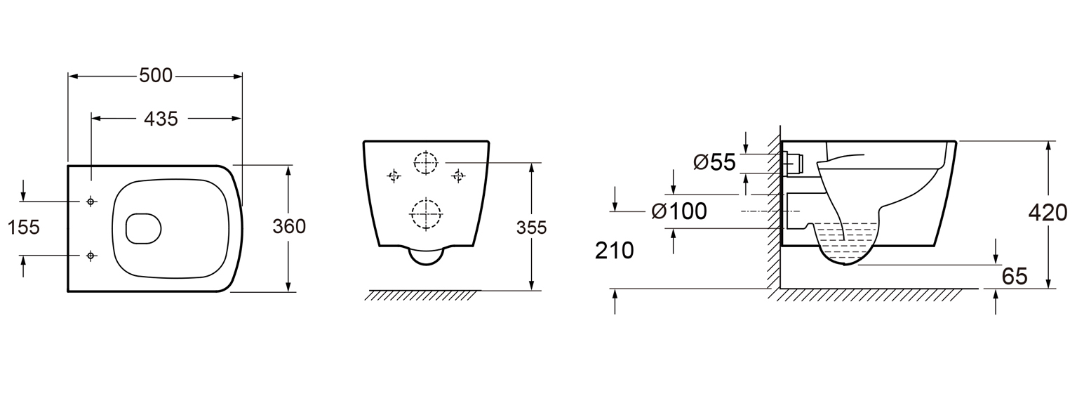 Подвесной унитаз Lavinia Boho Aveo Rimless 3306002R