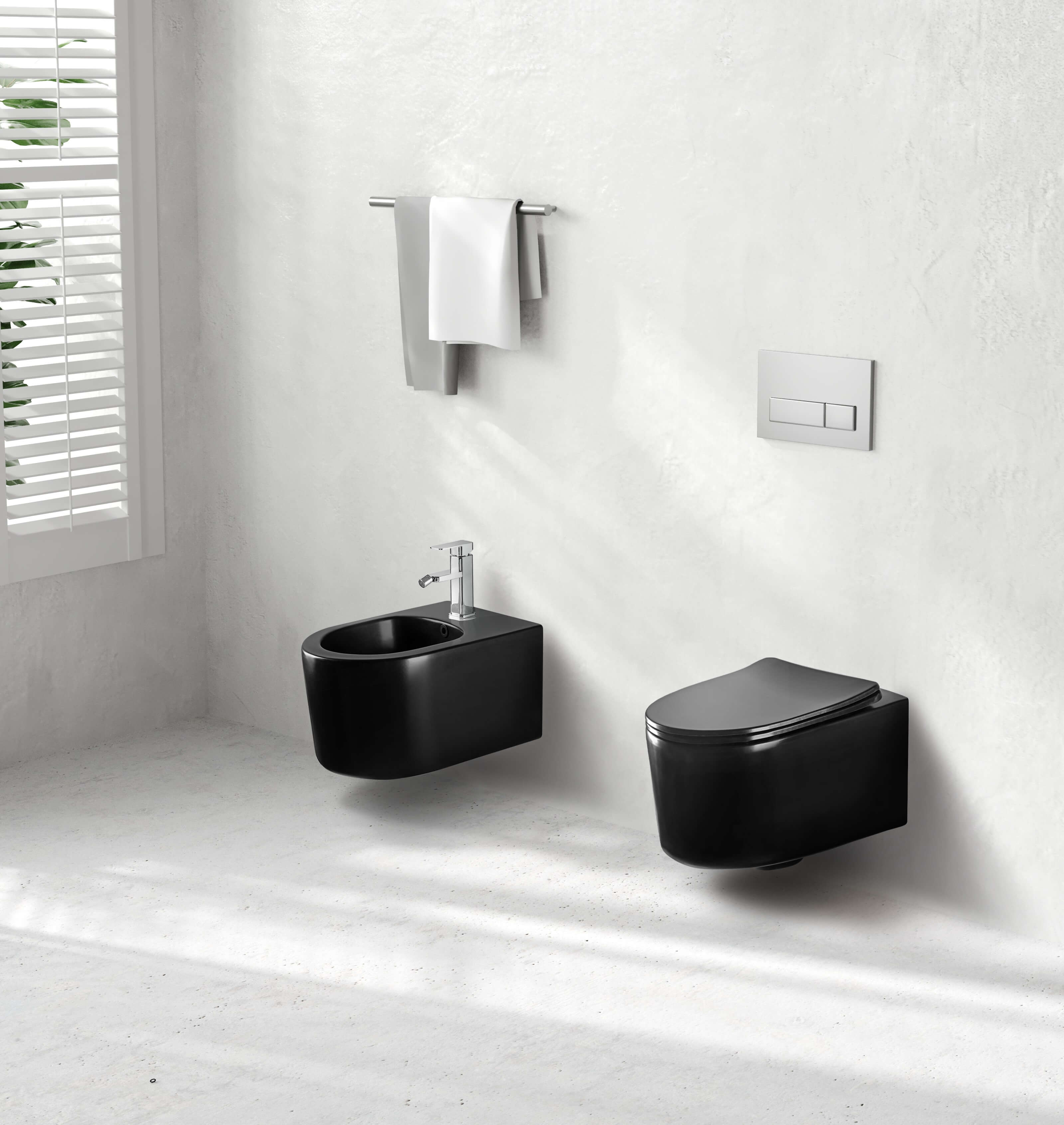 Унитаз подвесной безободковый Aquatek Мия AQ2004-MB с сиденьем Soft Close черный матовый