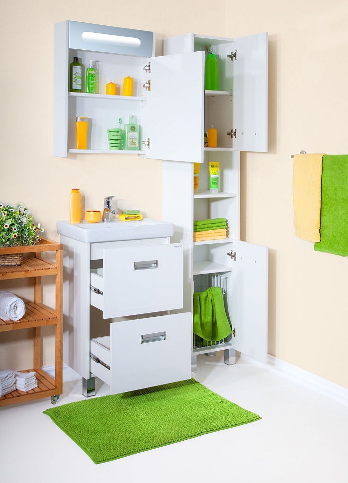 Тумба с раковиной Бриклаер Палермо 55 напольная, с 2 ящиками