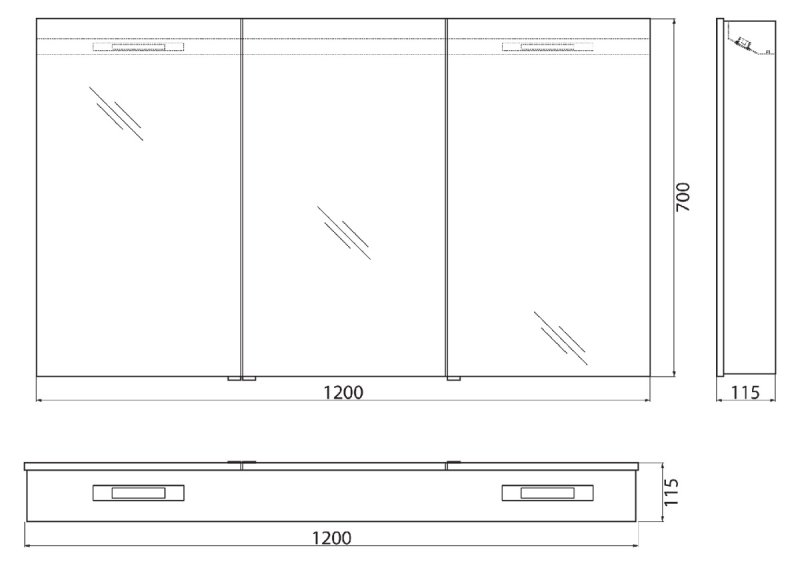 Зеркальный шкаф BelBagno SPC-1A-DL-BL 120