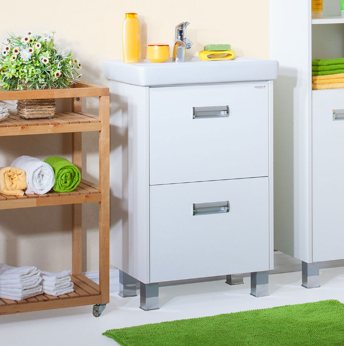 Тумба с раковиной Бриклаер Палермо 55 напольная, с 2 ящиками