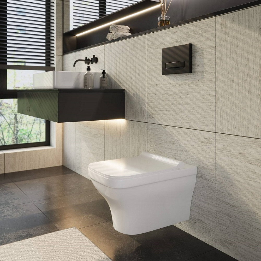 Унитаз подвесной Berges Strati 082132 безободковый, белый