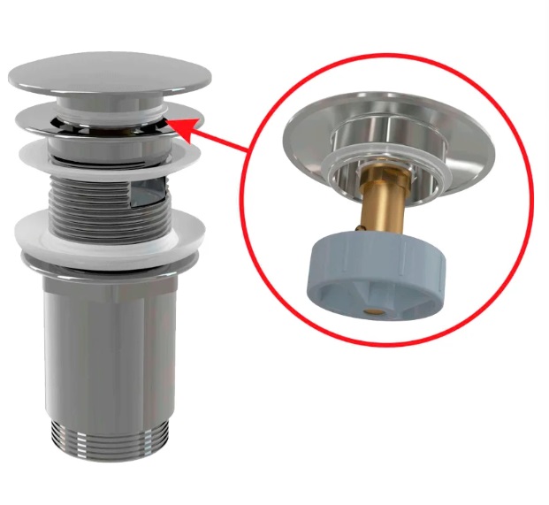 Донный клапан для раковины AlcaPlast A392C