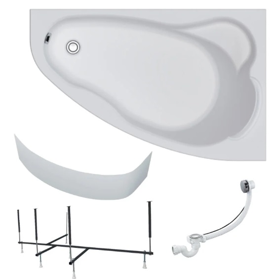 Ванна акриловая 1MarKa Lil 140x90 см L Премиум