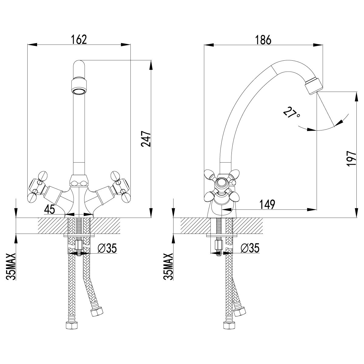 Смеситель  Lemark Vista LM7604C для кухни