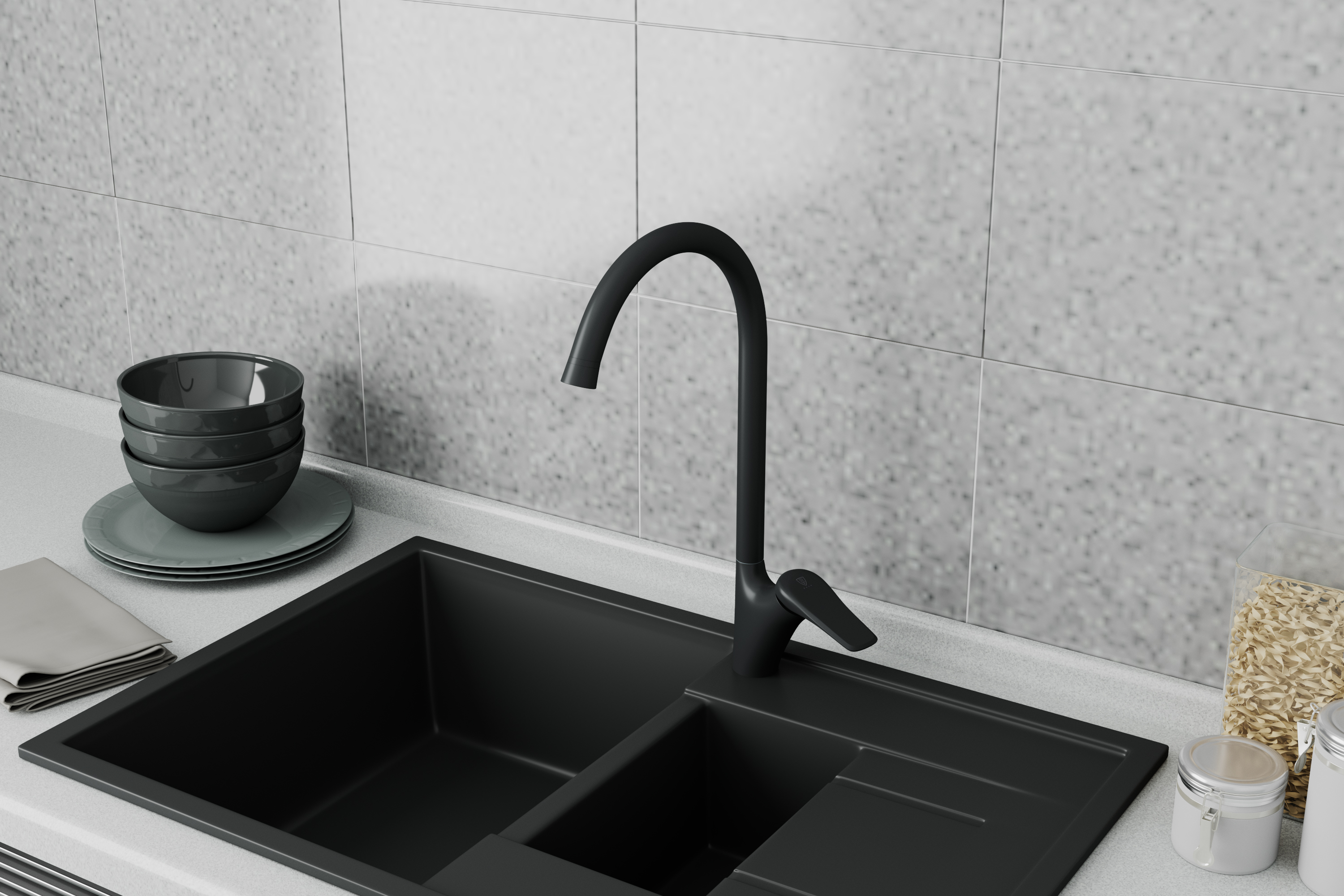 Смеситель для кухни Rush Nevis NE1735-22Black