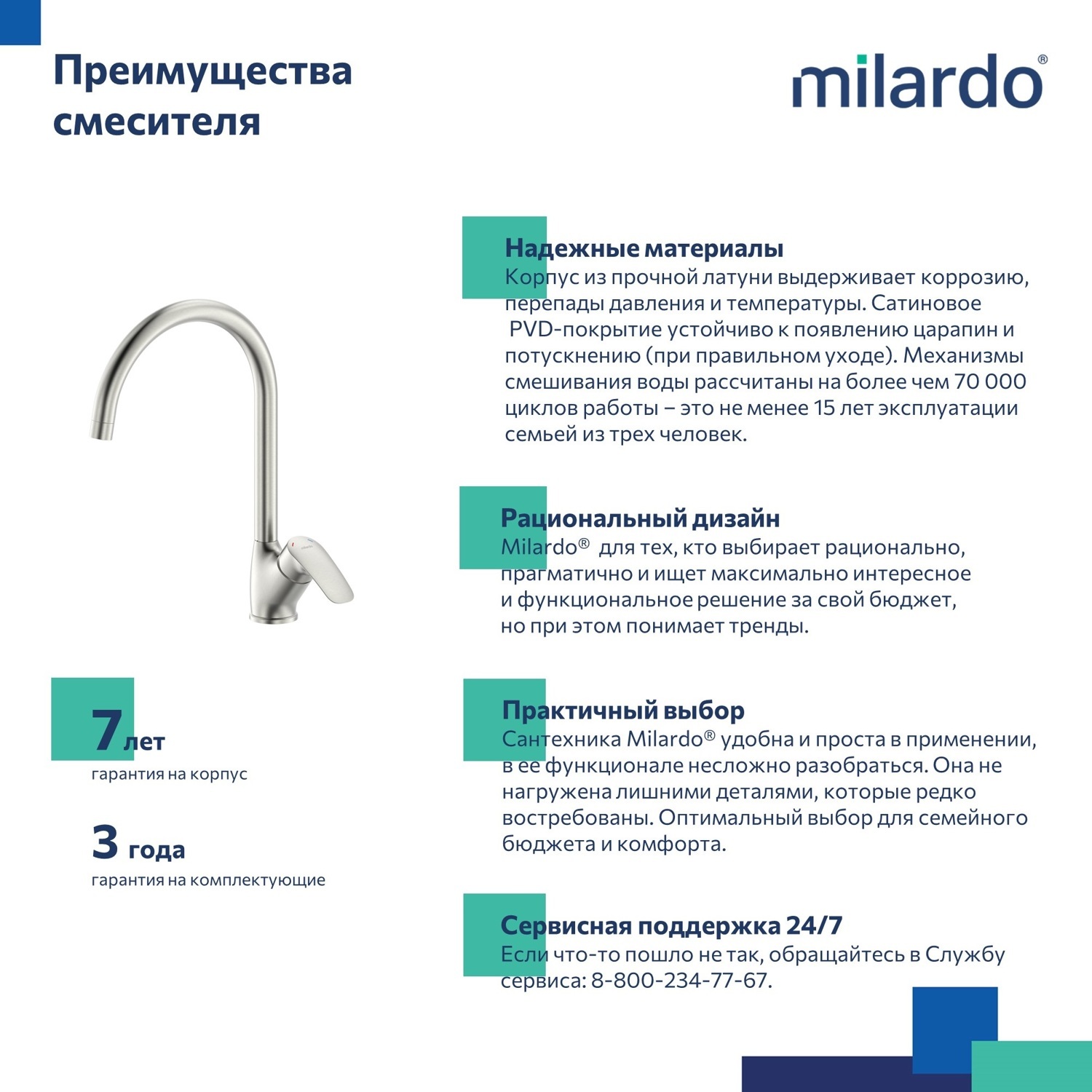 Смеситель для кухни Milardo RORBN0JM05