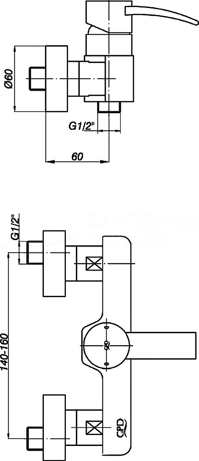 Смеситель для душа GPD Aduro MDB95