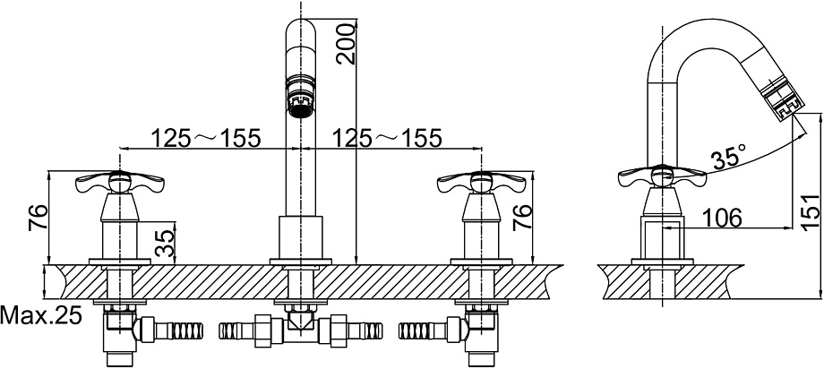Смеситель для раковины D&K Hessen Lorsch DA1414101 хром