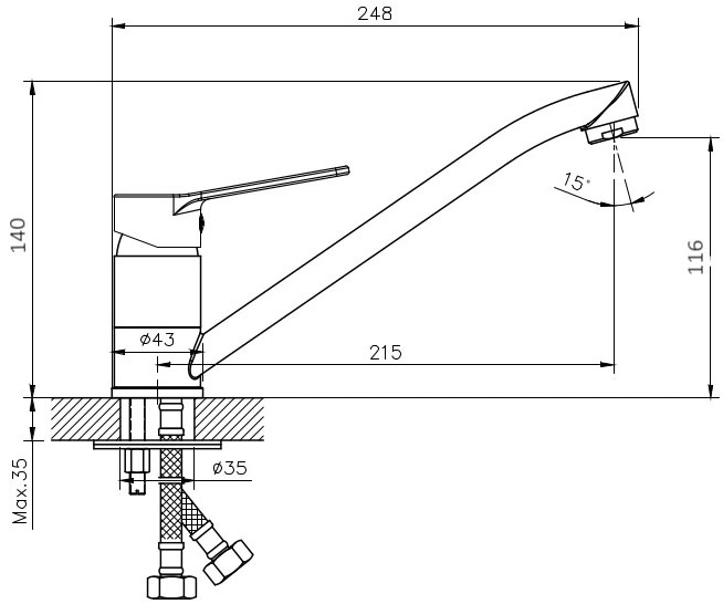 Смеситель для кухни Rush Haiti HA1935-25