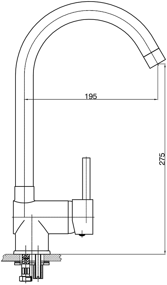 Смеситель для кухни GPD Espina MTE70