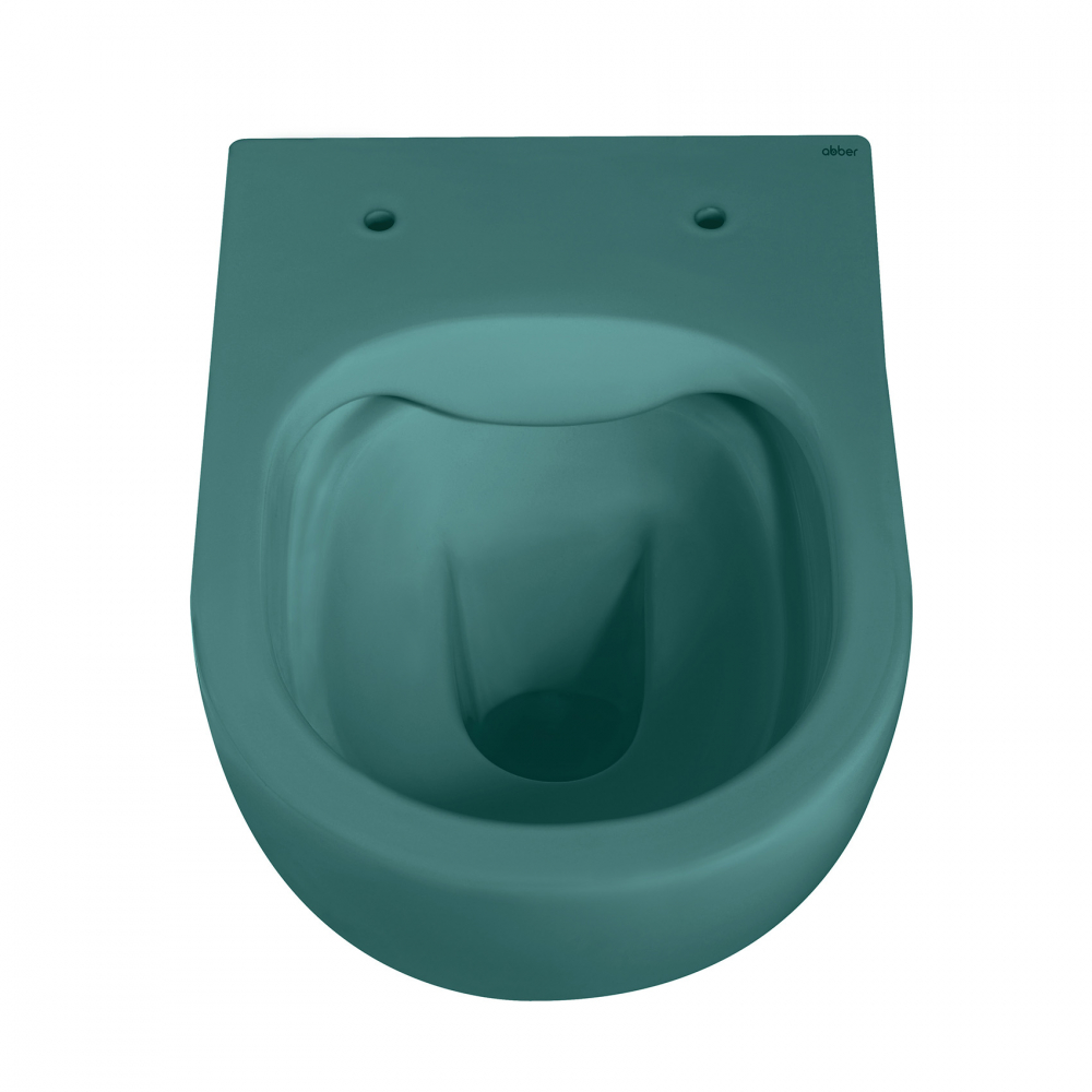 Унитаз Abber Bequem AC1101MBG подвесной темно-зеленый матовый, безободковый
