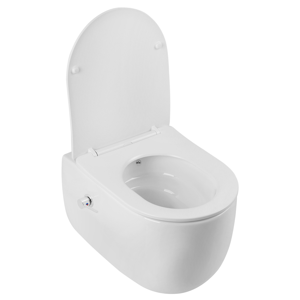 Унитаз-биде Abber Bequem AC1104TNS подвесной белый, безободковый, смыв торнадо