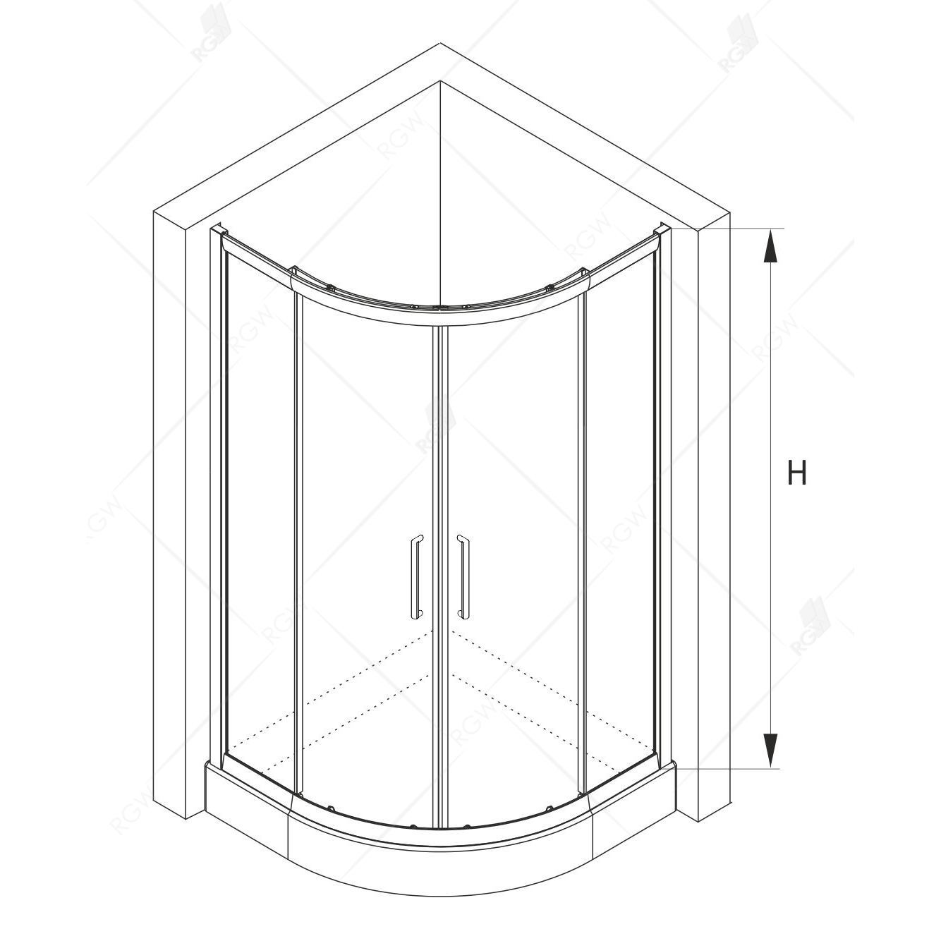 Душевой уголок RGW CL-54 90х90