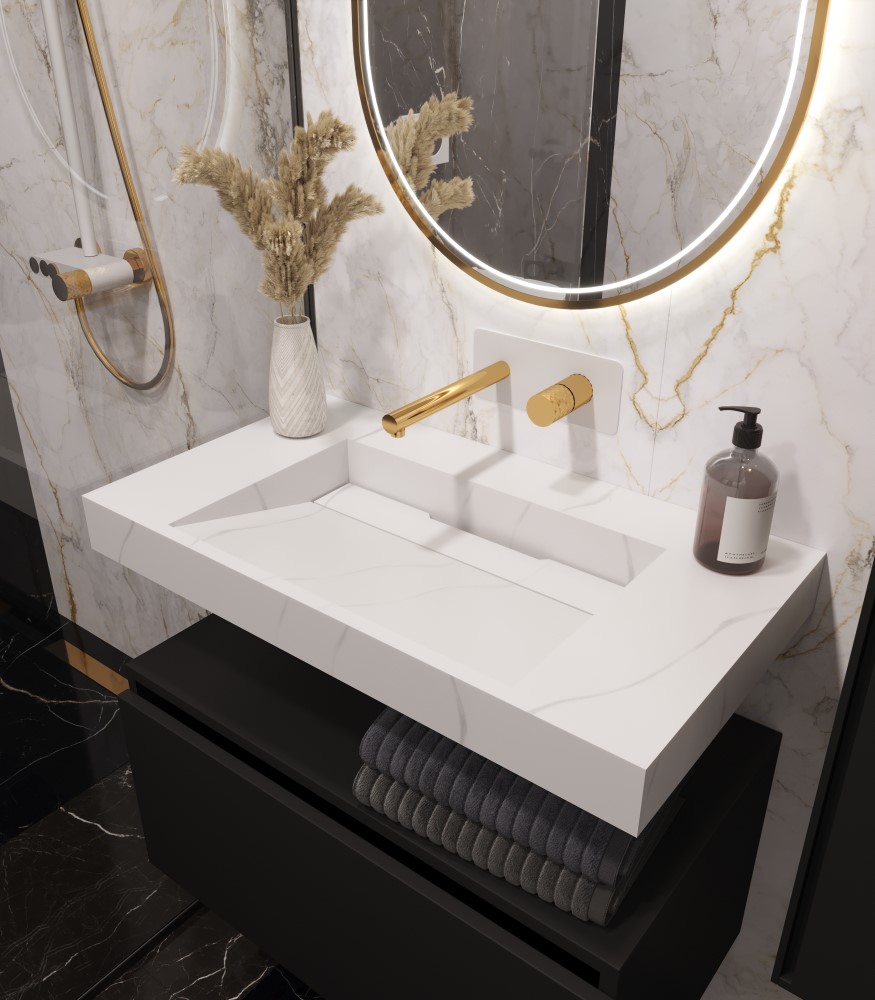 Столешница моноблок Armadi Art FLAT CALACATTA (810*452*80) 859-080-CLCT