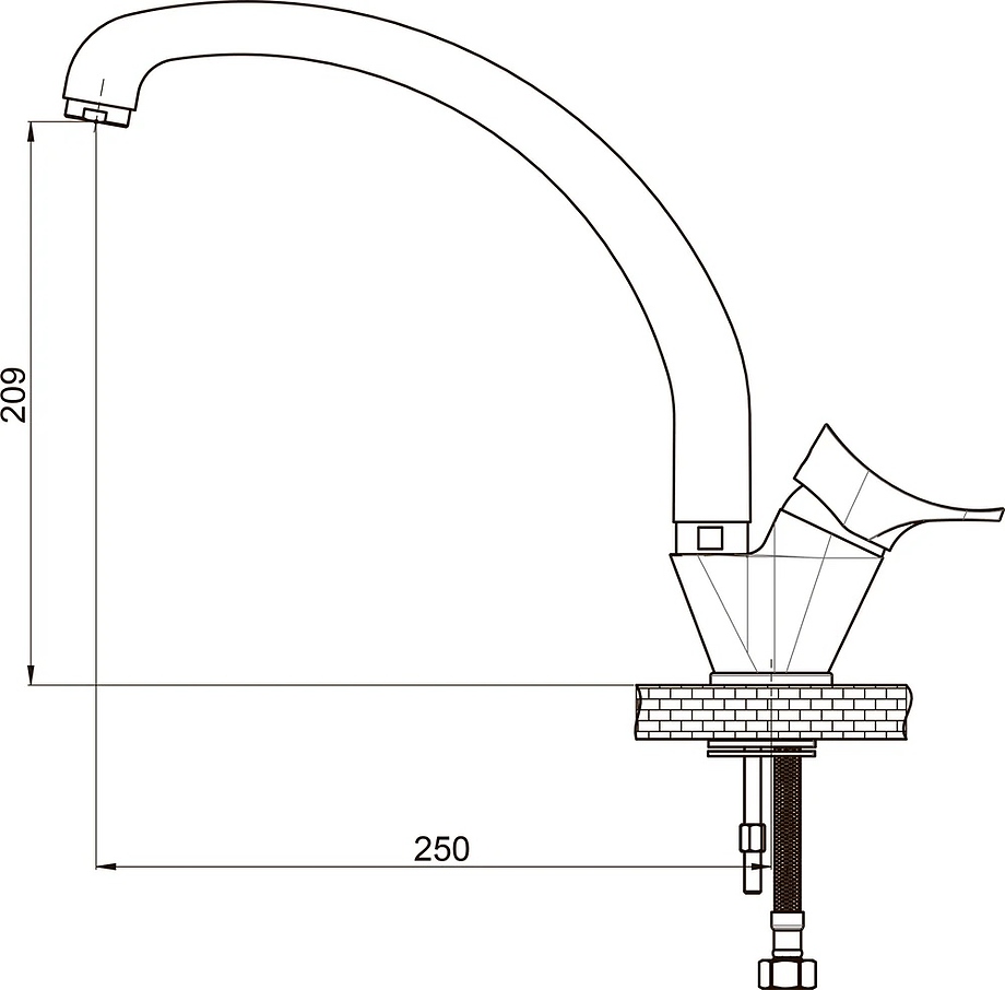 Смеситель для кухни GPD Florus MTE170