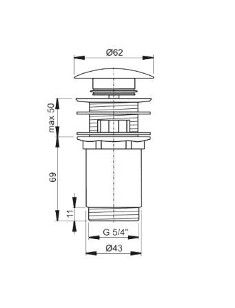 Донный клапан для раковины AlcaPlast A392 ANTIC
