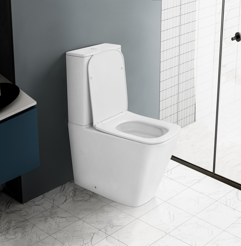 Унитаз Abber Rechteck AC1210TMW компакт белый матовый, безободковый, смыв торнадо