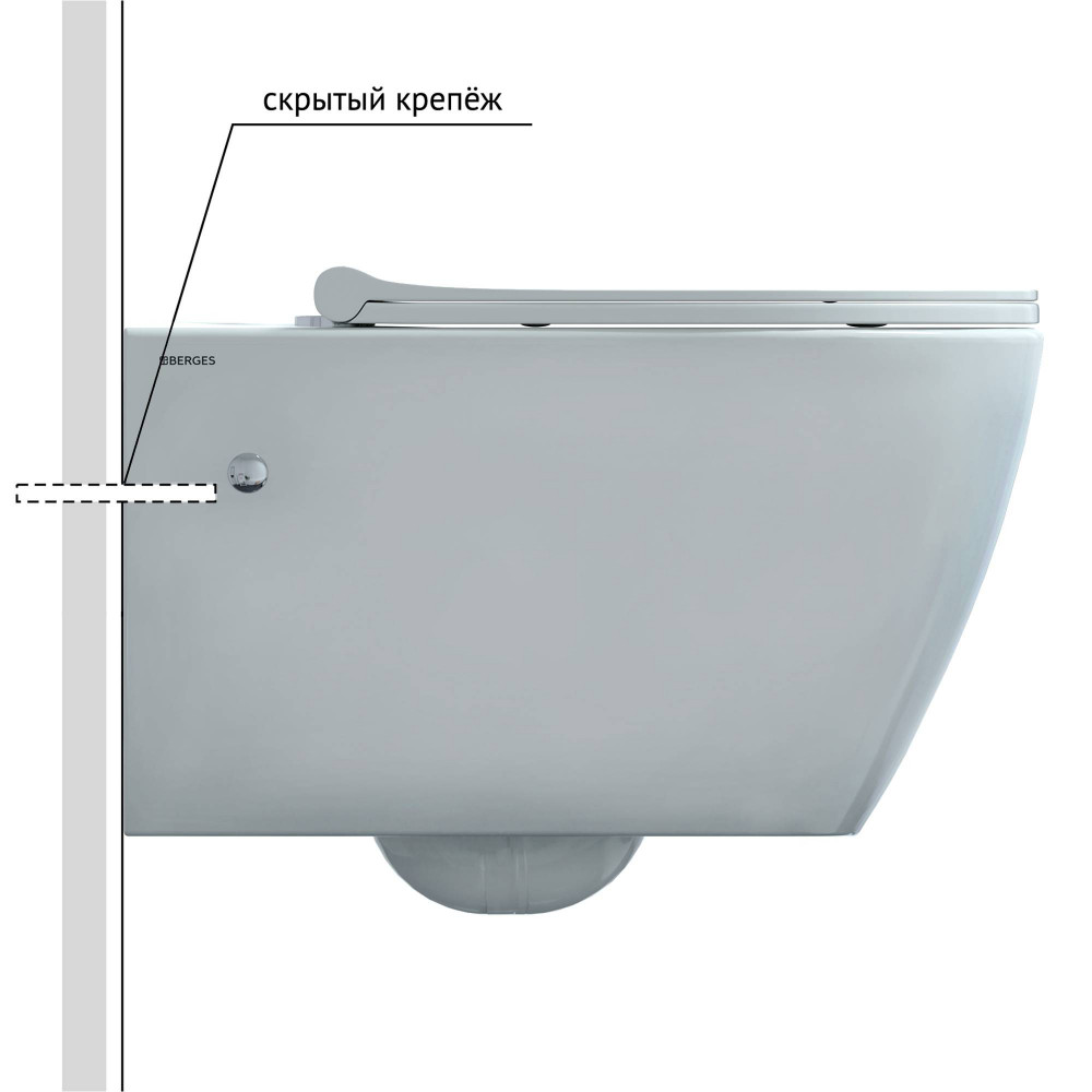 Унитаз подвесной Berges Mascon Rimless 082128 безободковый, белый