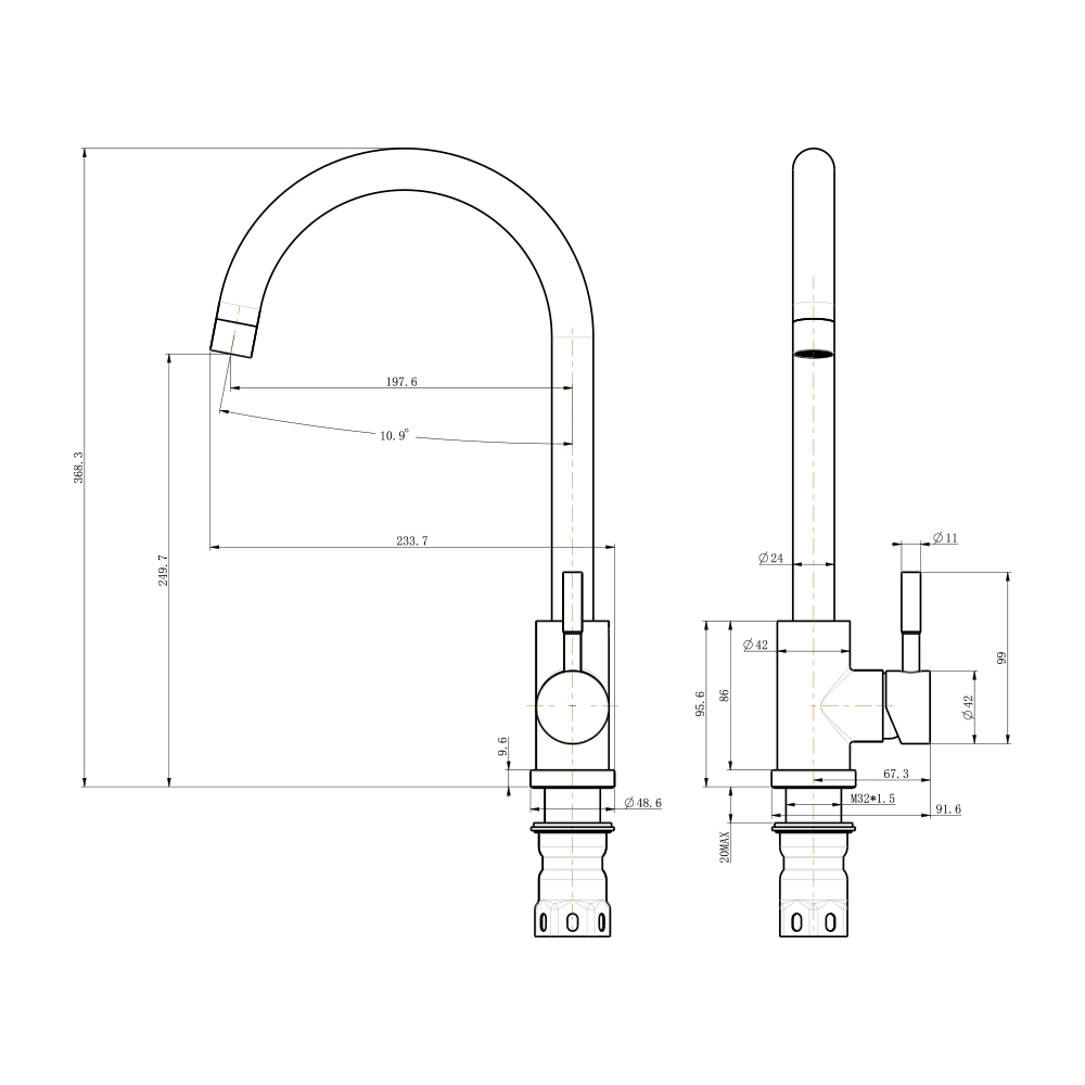 Смеситель для кухни Olive's Balear 13435-3BLR