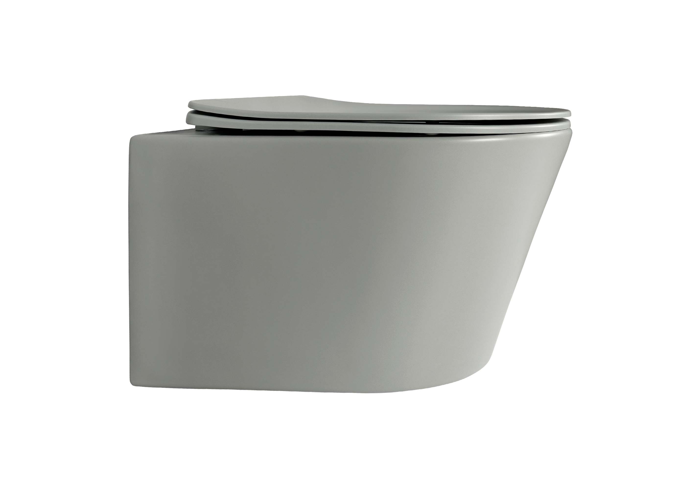 Унитаз подвесной безободковый Aquatek Вега AQ1905-MG с сиденьем Soft Close серый матовый