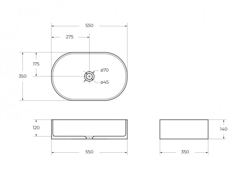 Раковина BelBagno BB1048 накладная