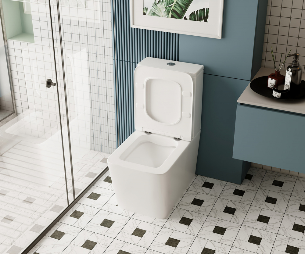 Унитаз Abber Rechteck AC1210 компакт белый, безободковый