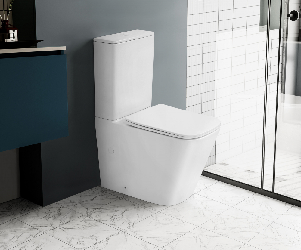 Унитаз Abber Rechteck AC1210TMW компакт белый матовый, безободковый, смыв торнадо