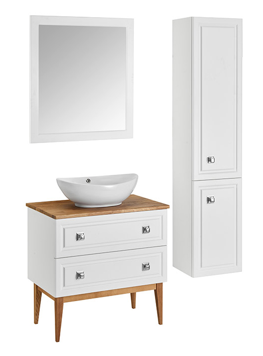 Мебель для ванной подвесная ASB-Woodline Каталина 80 White