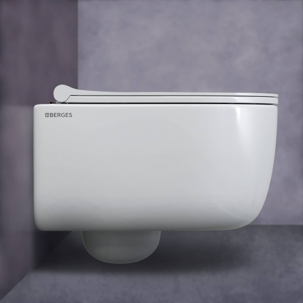 Унитаз подвесной Berges EGO 082111 безободковый, белый