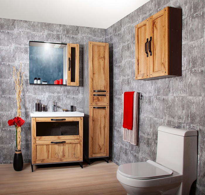 Зеркало Бриклаер Лофт 65 со шкафчиком
