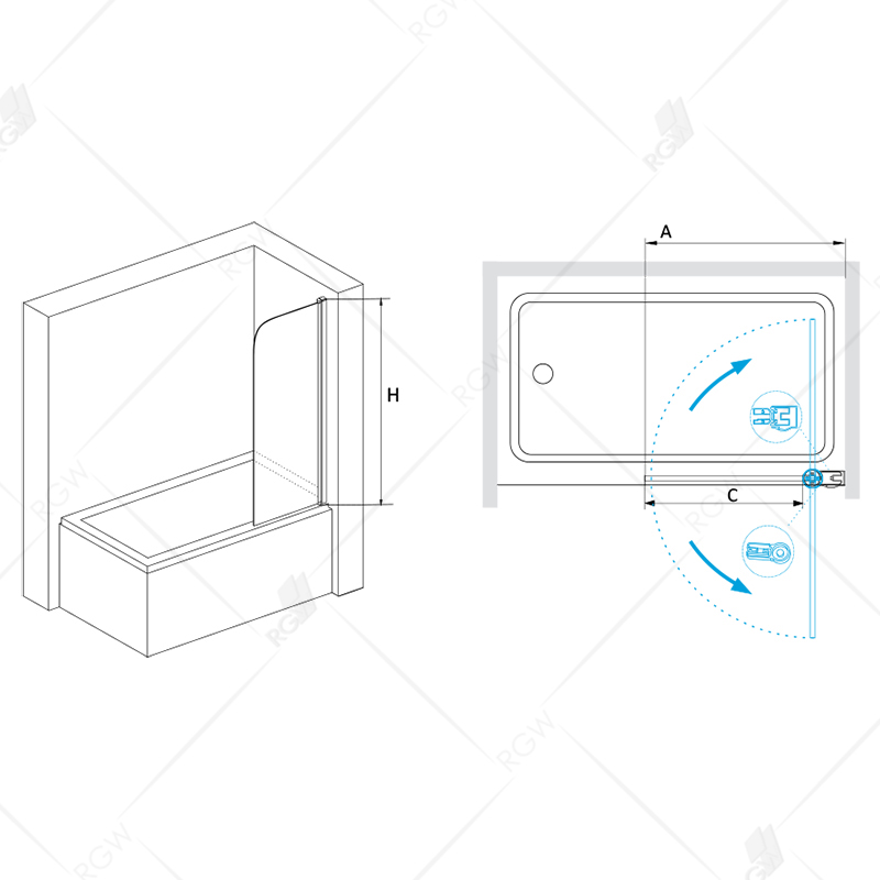 Шторка на ванну RGW SC-05 80х150
