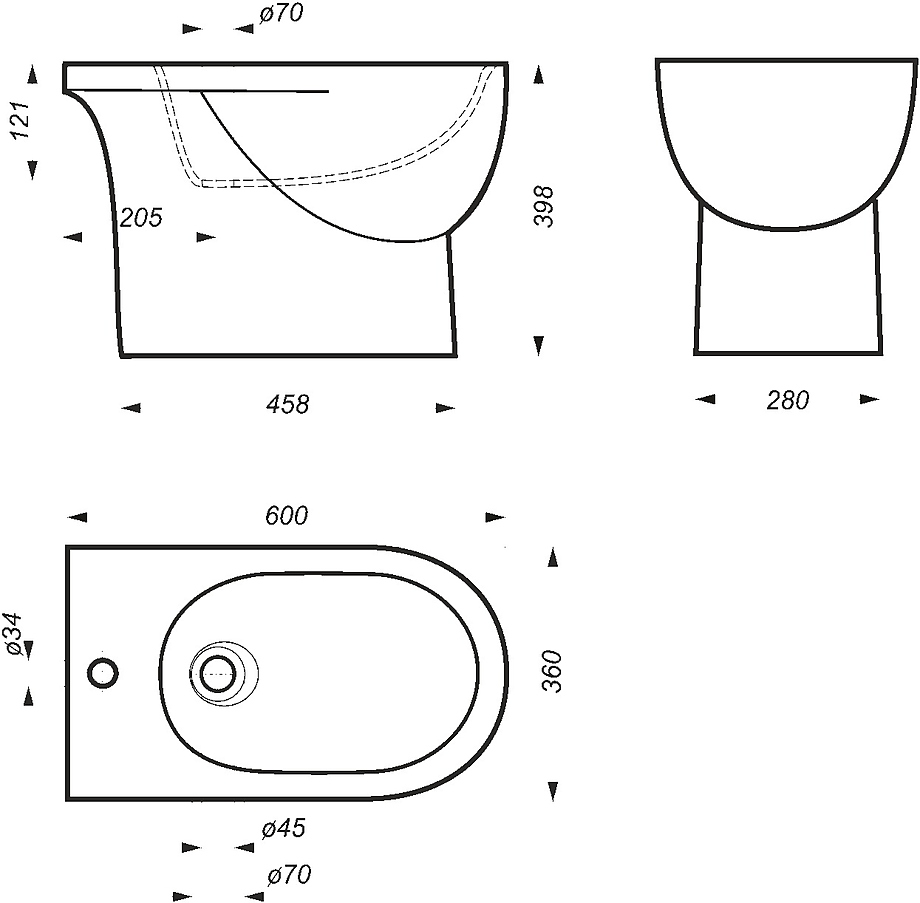 Биде напольное Sanita luxe Art