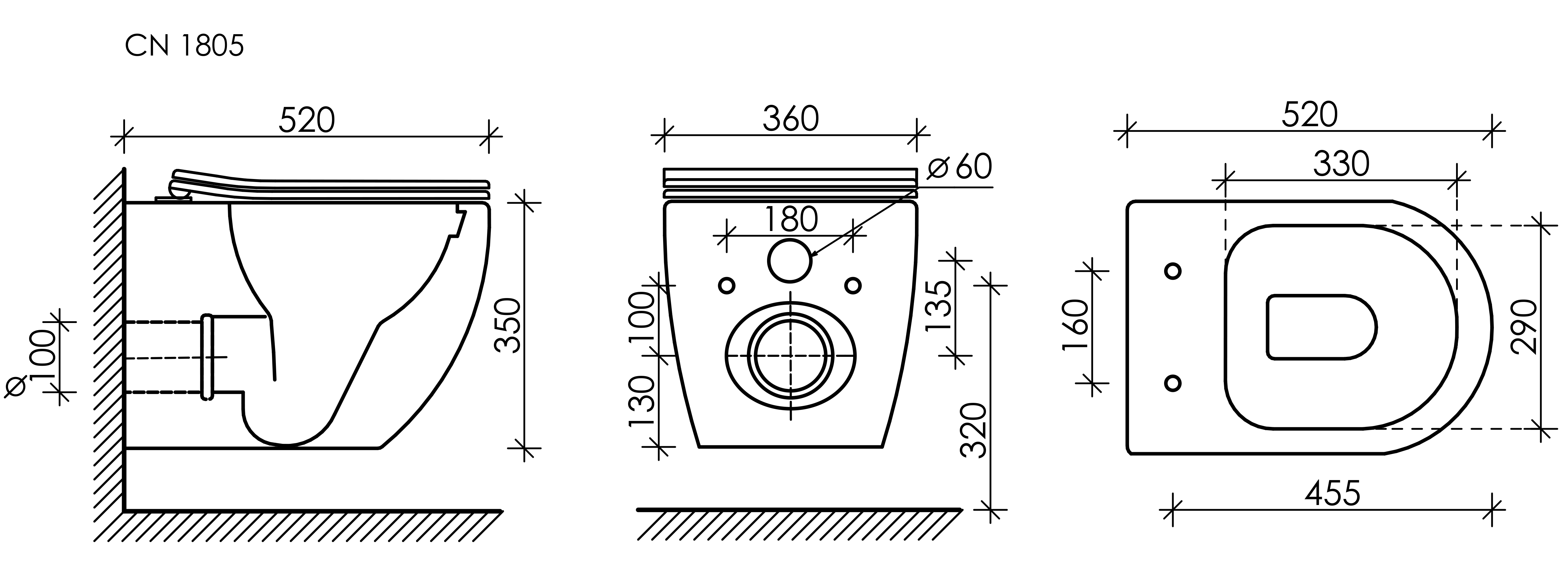 Унитаз подвесной Ceramica Nova Mia Rimless CN1805
