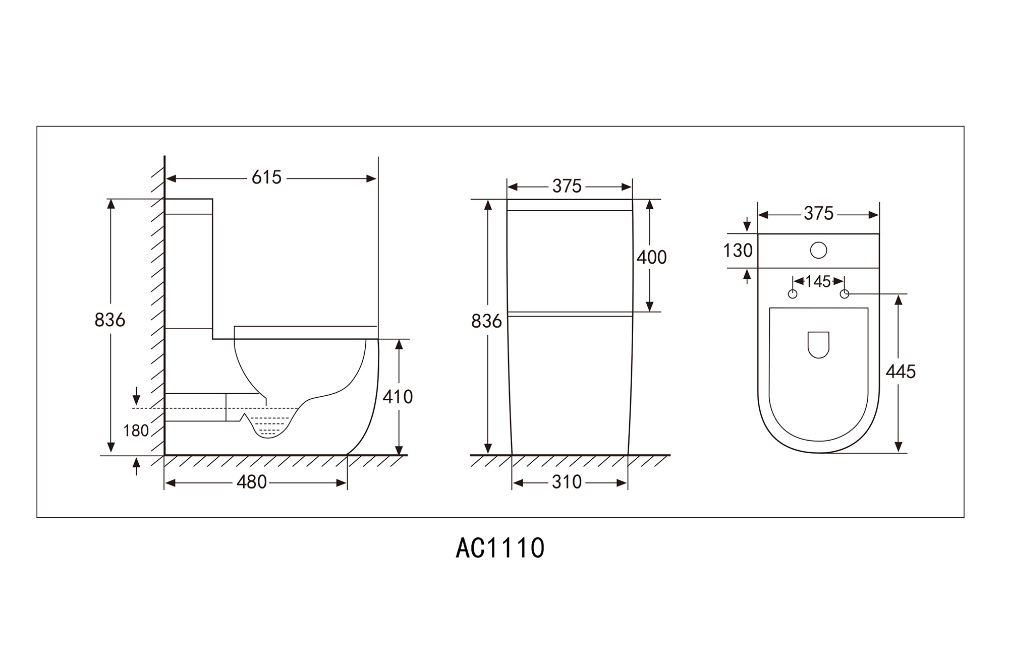 Унитаз Abber Bequem AC1110 компакт белый, безободковый