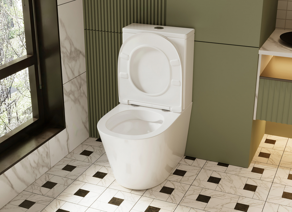 Унитаз Abber Bequem AC1112 компакт белый, безободковый