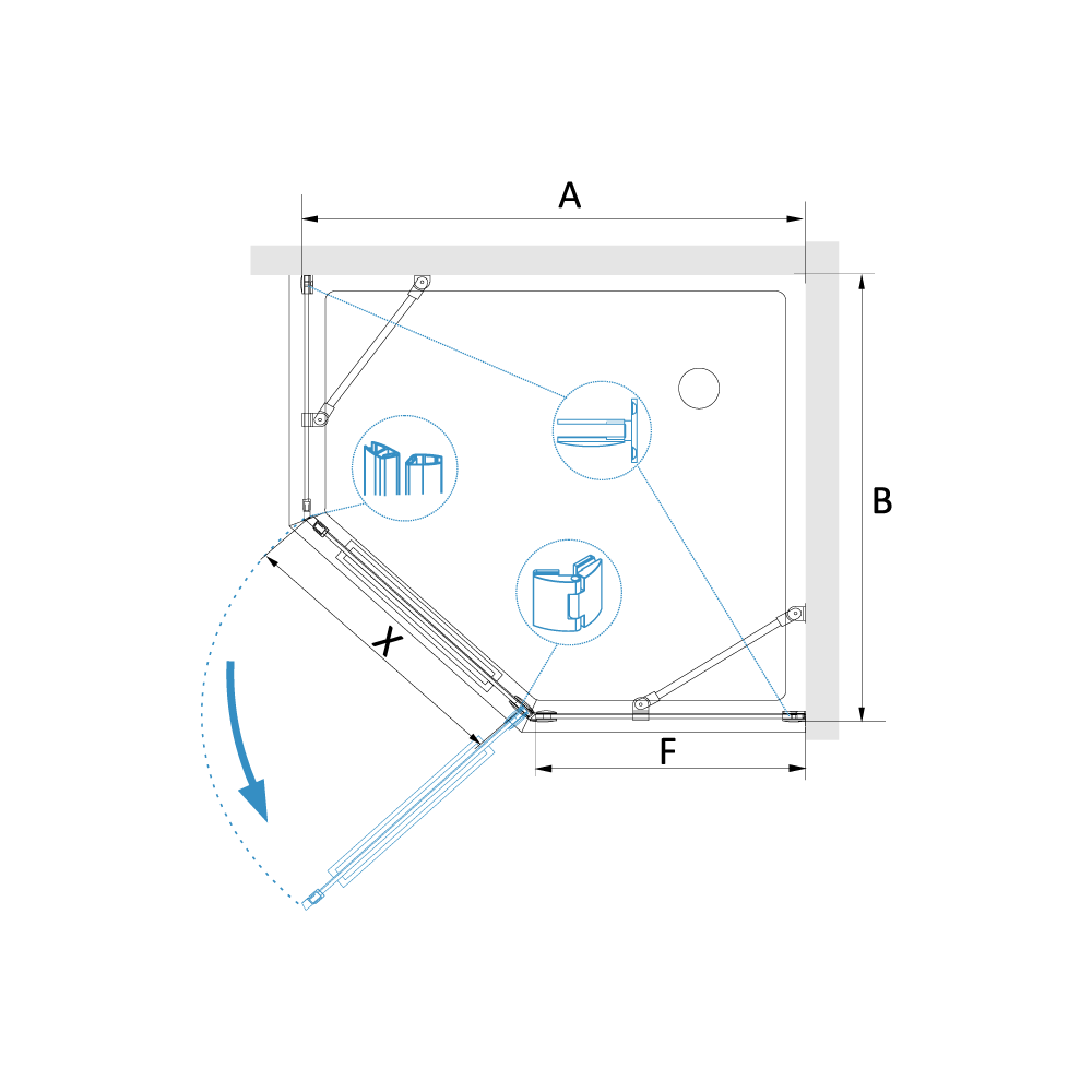 Душевой уголок RGW HO-082 100х100