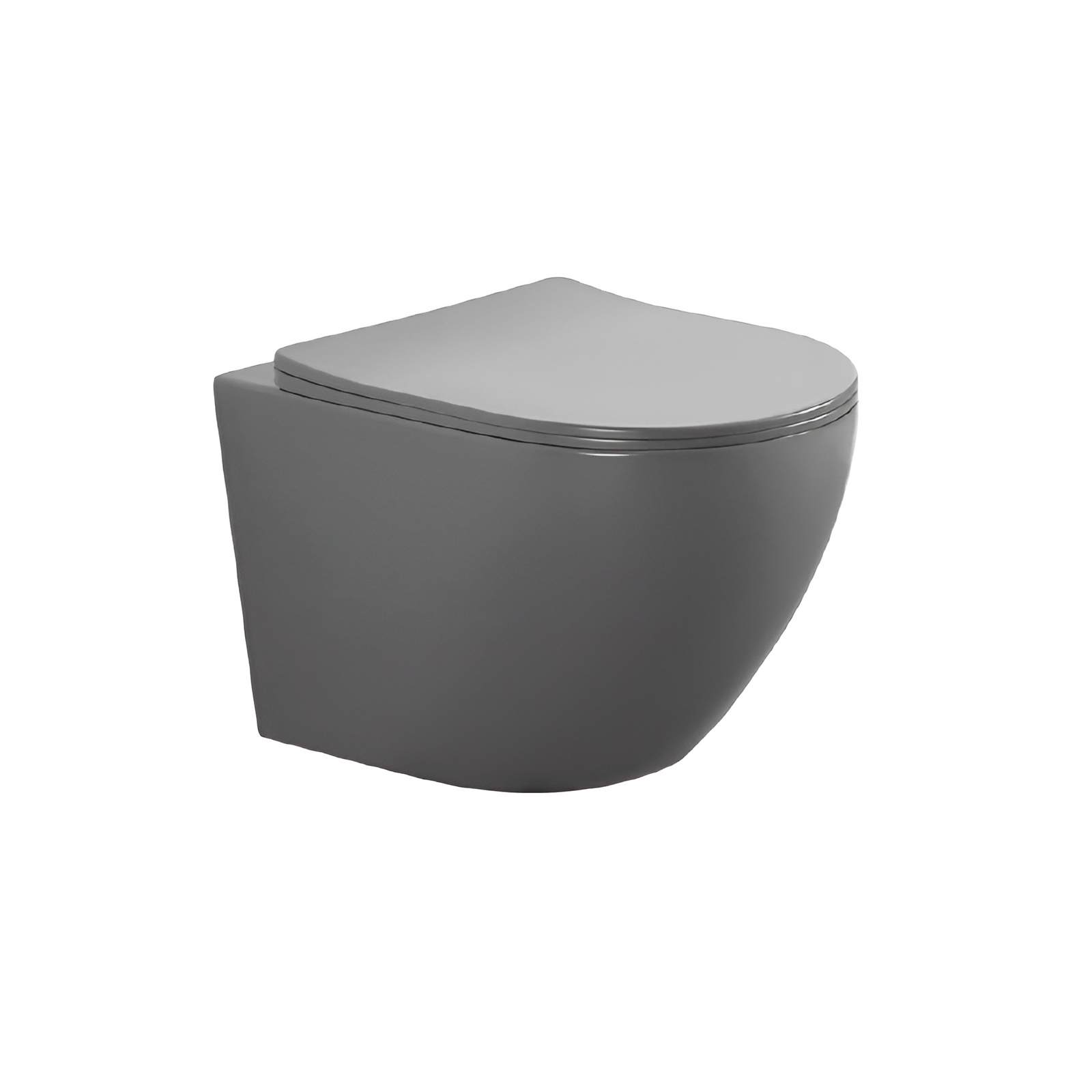 Унитаз подвесной безободковый Aquatek Европа AQ1901-MG с сиденьем Soft Close серый матовый