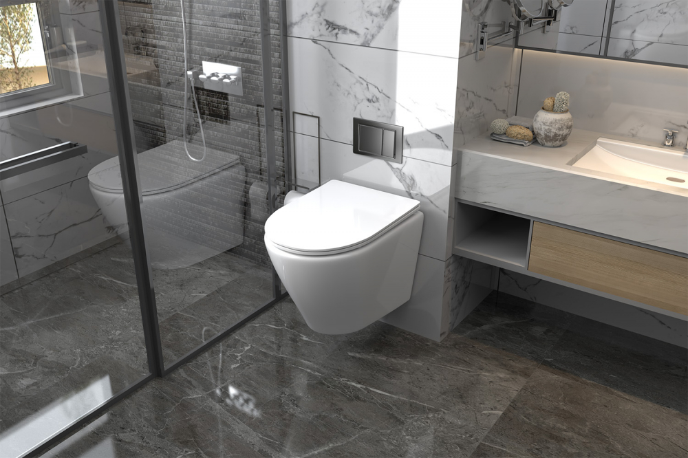 Унитаз Abber Bequem AC1102 подвесной белый, безободковый