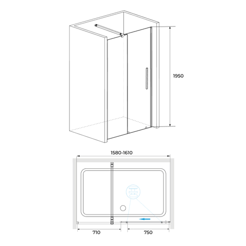 Душевая дверь RGW TO-18B 160х195