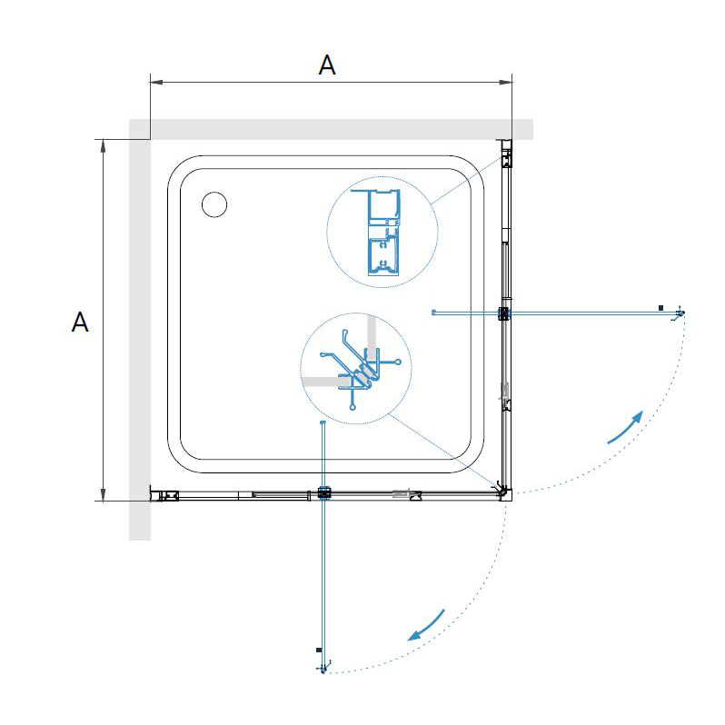 Душевой уголок RGW PA-38 90х90