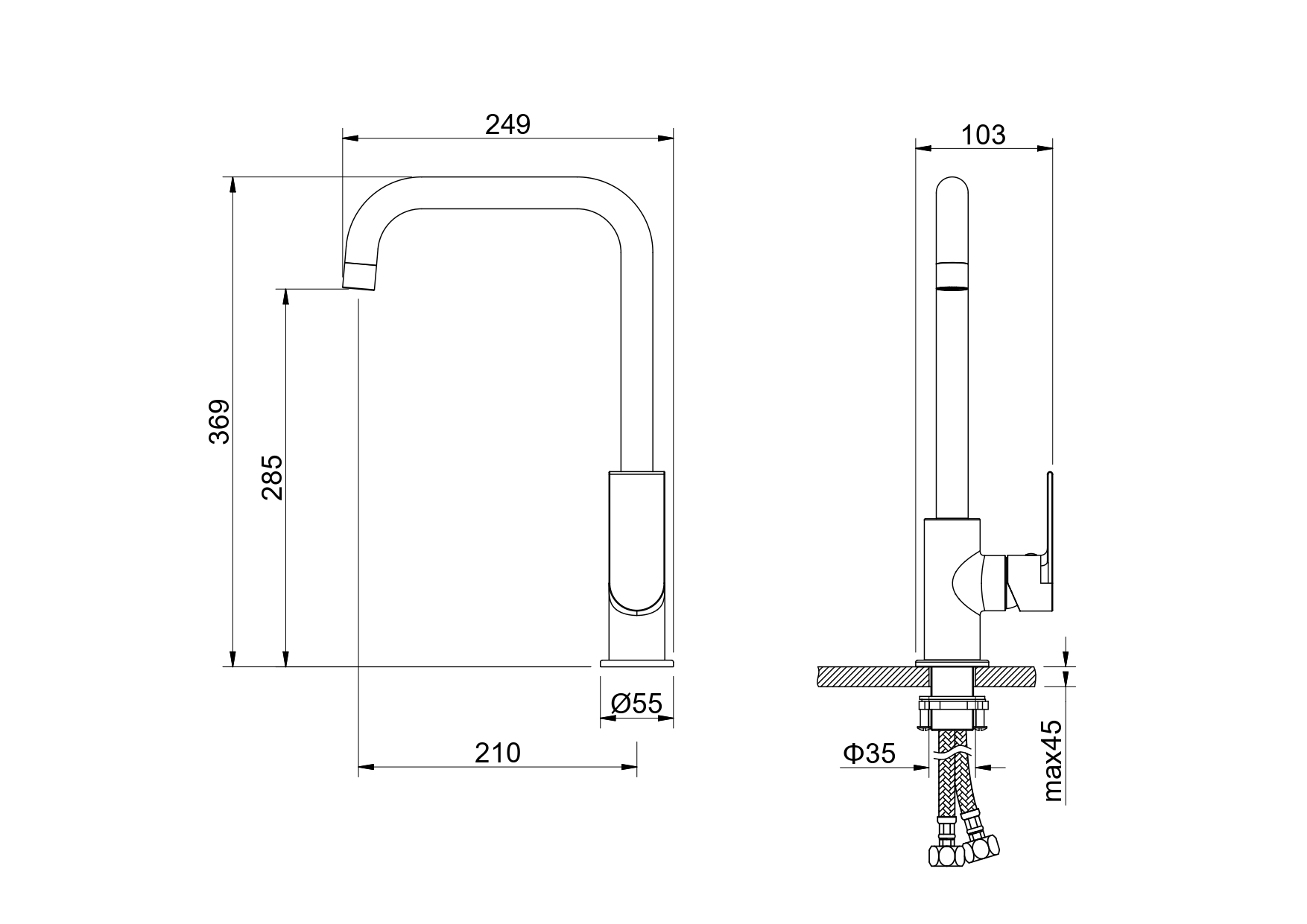 Смеситель Aquatek Лира AQ1480CR для кухни