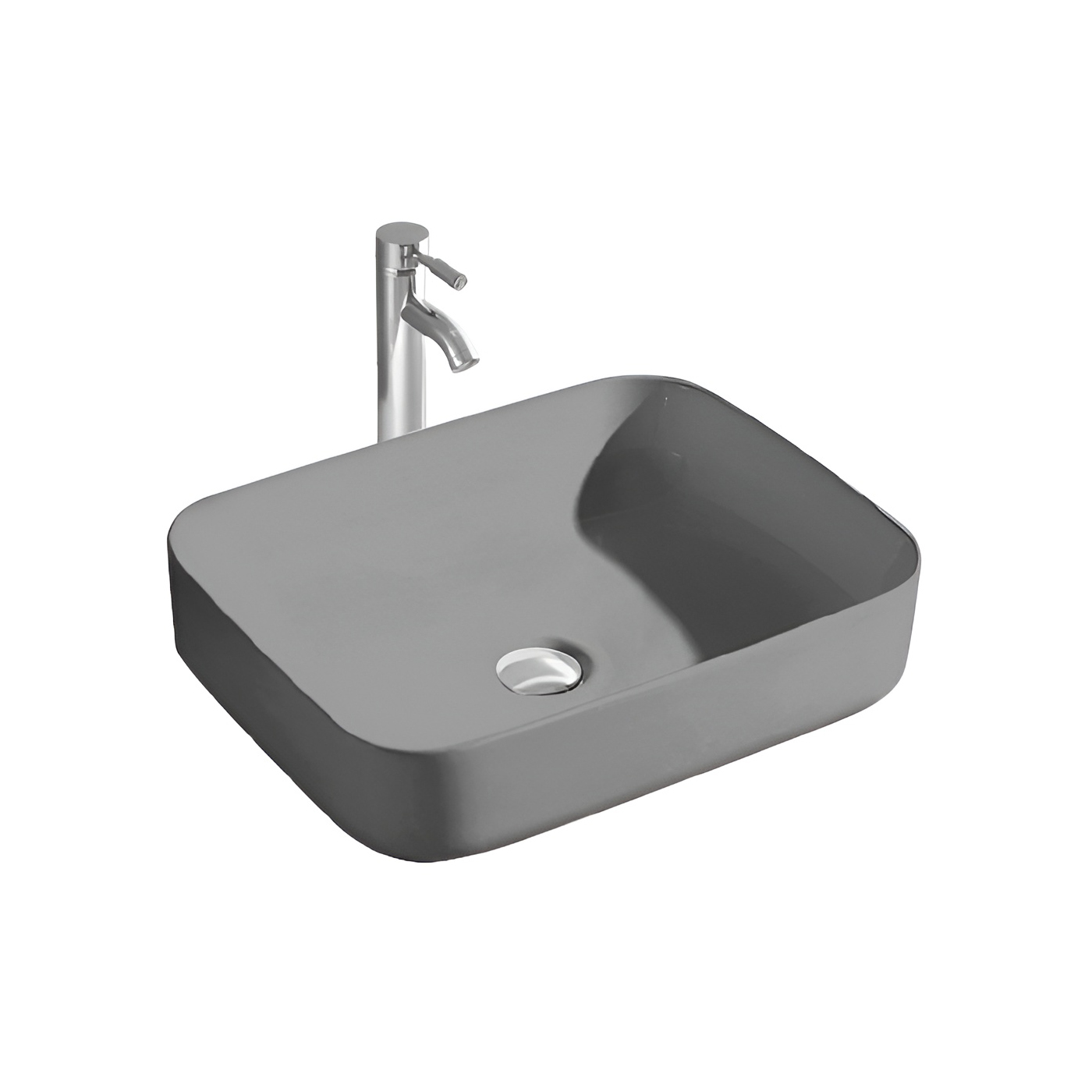 Раковина накладная Aquatek Вега AQ5515-MG серый матовый