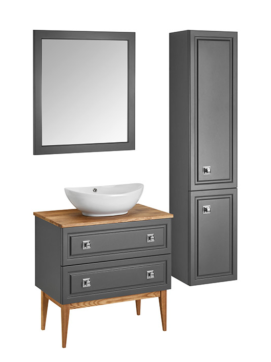 Мебель для ванной подвесная ASB-Woodline Каталина 80 Grey
