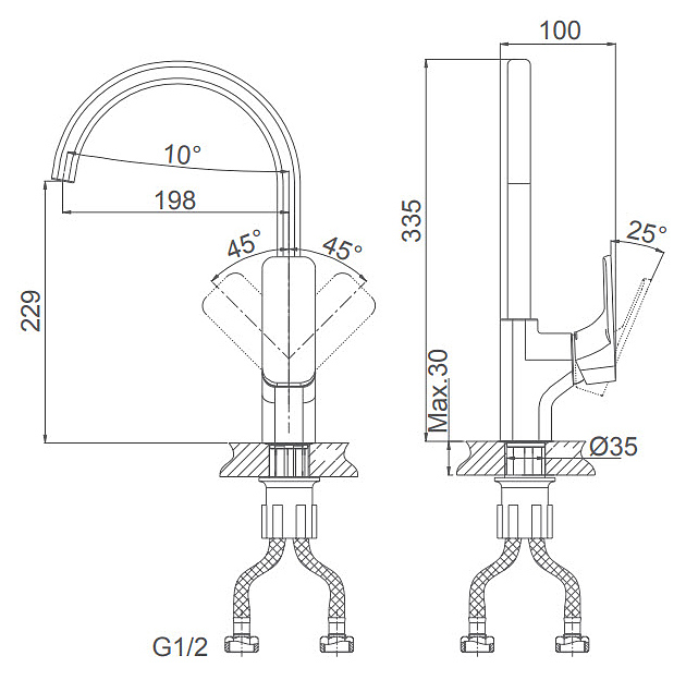 Смеситель для кухни D&K Berlin DA1432420 антрацит