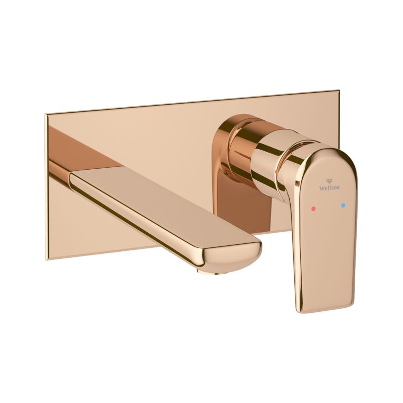 Смеситель для раковины настенный Wellsee ICON! for life 182314001 розовое золото