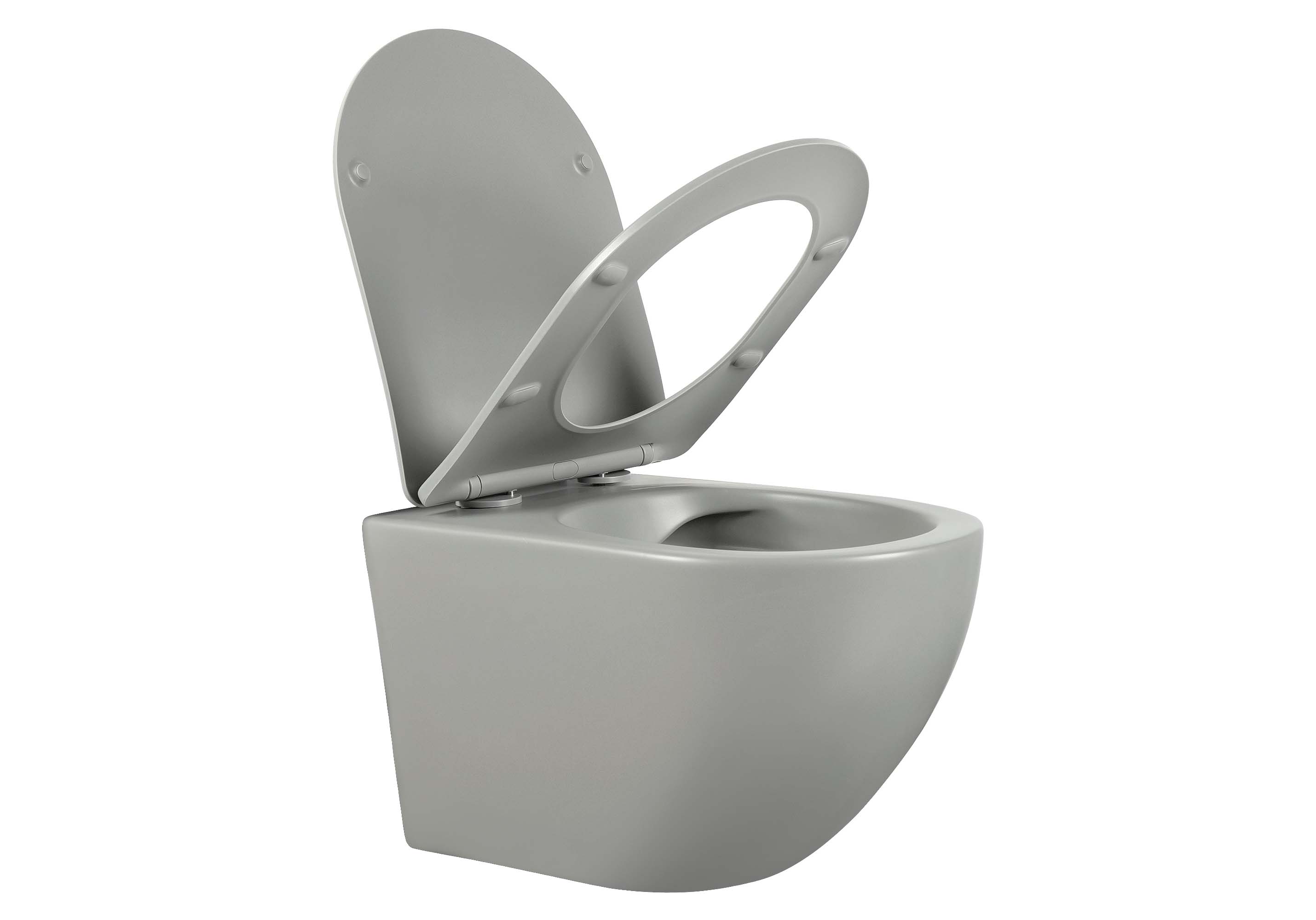 Унитаз подвесной безободковый Aquatek Европа AQ1901-MG с сиденьем Soft Close серый матовый