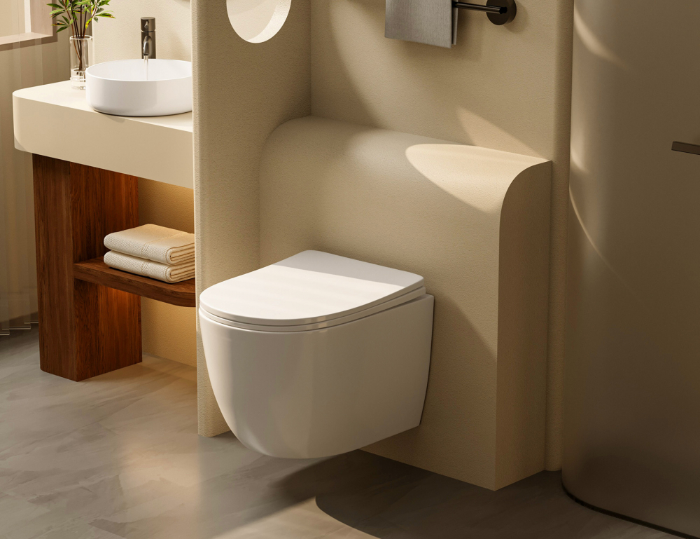 Унитаз Abber Bequem AC1100T подвесной белый, безободковый, смыв торнадо