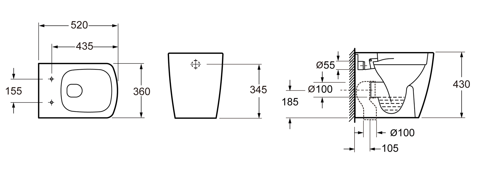Приставной унитаз Lavinia Boho Aveo Rimless 3306003R