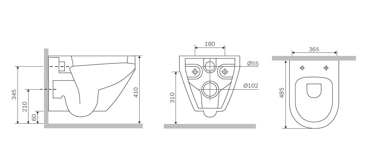 Унитаз подвесной AM.PM Spirit 2.0 FlashClean, с сиденьем